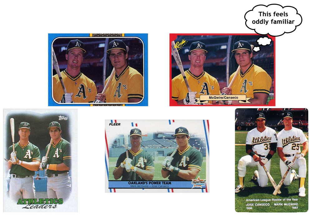 A Jose Canseco rookie card frrom a Mother's Cookies baseball card