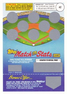 1992 Topps Match the Stats Gray Back       