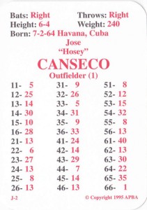 1995 APBA Game Card        