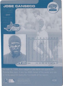 2000 Pacific Portrait / Action Printing Plate Back 1/1   