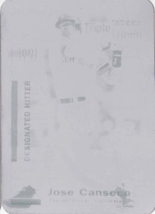 2001 Fleer Triple Crown Printing Plate 1/1    