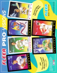 1991 FLEER PRO VISION PROMO SHEET Canada Version   