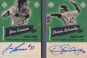 2013 Panini America's Pastime Superstar Scripts Booklet Dual Auto #5 /Dennis Eckersley /5           