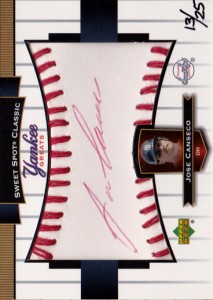 2003 Sweet Spot Classic Yankee Greats Red Ink Autograph /25          