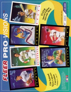 1991 Fleer Pro Vision Promo Sheet    