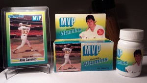 1989 MVP Chewable Vitamins Box, Bottle & Card Custom         