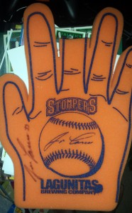 2015 Sonoma Stompers Promotional Autographed Foam Finger     