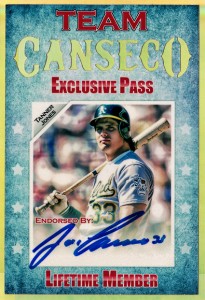 2015 Team Canseco Pass Autographed Front Custom     