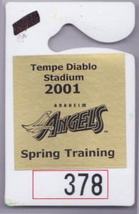Jose's 2001 Angels Spring Training Pass    