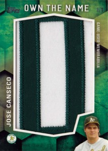 2016 Topps Own the Name Letter Patch 1/1                           
