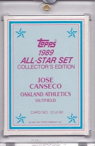 1989 Topps Glossy Send-Ins Topps Vault Color Key Back 1/1               