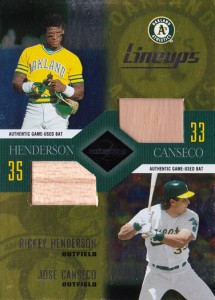 2003 Leaf Limited Lineups with Rickey Henderson Double Bat /50        