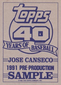 1991 Topps #700 Pre-Production Sample                    