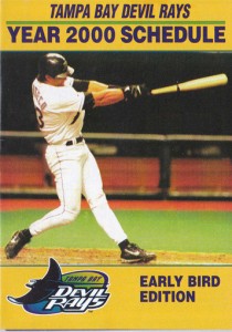 2000 Devil Rays Pocket Schedule Early Bird Edition Extreme Rays Park Back       