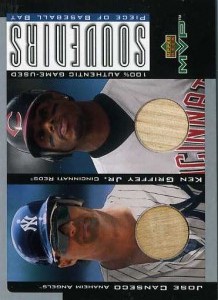 2001 Upper Deck MVP Game Souvenirs Duos Bat with Griffey         