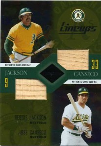 2003 Leaf Limited Lineups with Reggie Jackson double Bat /50     