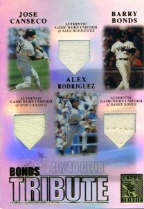 2003 Topps Tribute Contemporary Tribute 40-40 Club Triple Jersey        