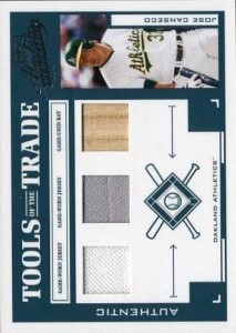 2004 Absolute Memorabilia Tools of the Trade Green Triple Jersey/Jersey/Bat /100       