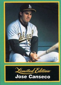 1989 CMC Canseco #1 Jose Canseco/Looking up with/yellow jersey