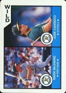 1990 US Playing Cards All-Stars #Wild Card (with McGwire) Silver Edge           