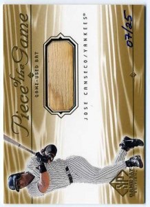 2001 SP Game Bat Edition Piece of the Game Gold /25         