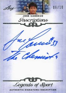 2012 Leaf Legends of Sport Inscriptions Silver Autograph "The Chemist" /10 