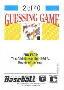 1992 Panini Trivia Back       