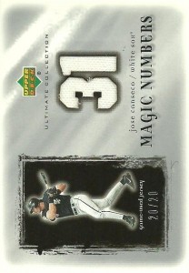2001 Ultimate Collection Magic Numbers Game Jersey Silver /20                   