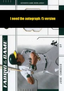 2003 Leaf Certified Materials Fabric of the Game Autographs /5         