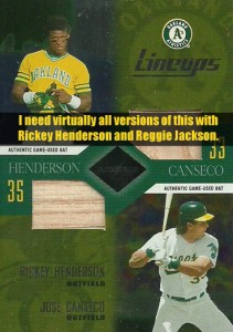 2003 Leaf Limited Lineups (Need virtually all versions w/ Reggie or Rickey)                