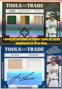 2004 Absolute Memorabilia Tools of the   Trade (need ALL versions 10 or less but check my have list)                       